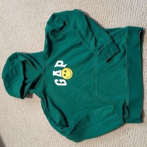 Worn Gap kids x Smiley World hooded sweatshirt